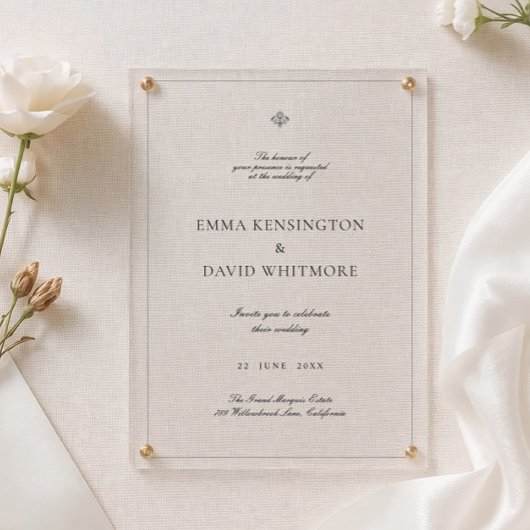 Elegant Wedding Acrylic Invitation Acryl Uitnodigingen