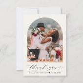 Elegant Wedding Arding Photo Cream Bedankkaart (Voorkant)