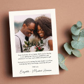 Elegant Wedding Arding Photo Cream Bedankkaart