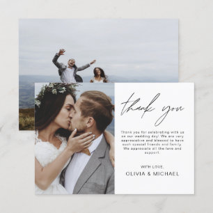 Elegant Wedding Bedankt Foto uitnodiging