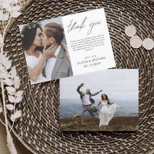 Elegant Wedding Bedankt Foto uitnodiging
