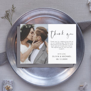 Elegant Wedding Bedankt Foto uitnodiging