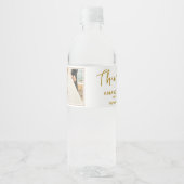 Elegant Wedding Bedankt voor het script Foto Waterfles Etiket (Voorkant)