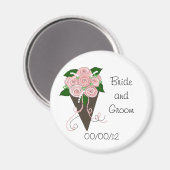 Elegant Wedding Bouquet Save the Date Magneet (Voorkant / Achterkant)