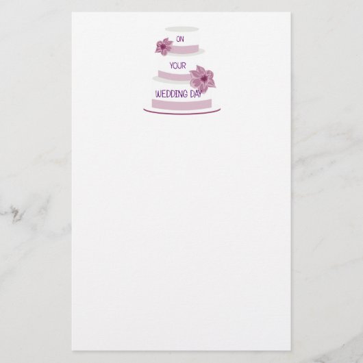 Elegant Wedding Cake Briefpapier (Voorkant)