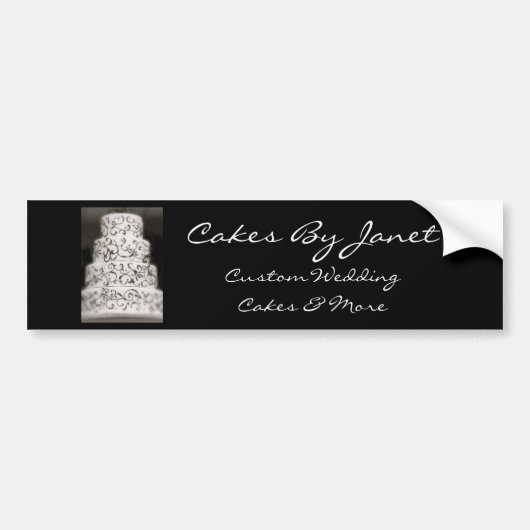 Elegant Wedding Cake Bumpersticker (Voorkant)