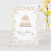 Elegant Wedding Cake Gefeliciteerd Kaart (Gele Bloem)