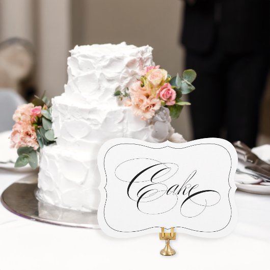 Elegant Wedding Cake Sign. Over Zwarte Grens Kaart