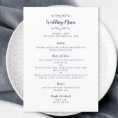 Elegant Wedding Calligraphy Chic Navy Blue Dinner Menu