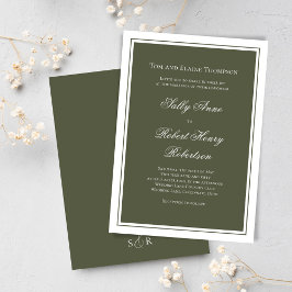 Elegant Wedding Calligraphy Green Script  Kaart