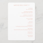 Elegant Wedding Ceremony Program Programma (Achterkant)