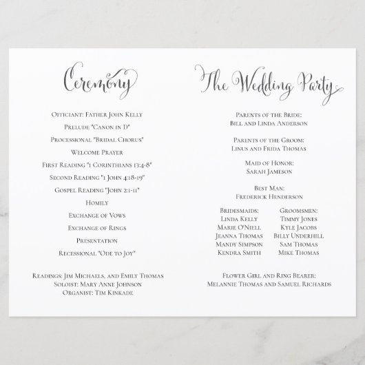 Elegant Wedding Ceremony Sage Greenery Foliage (Achterkant)