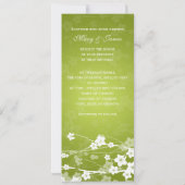 Elegant Wedding Cherry Blossom Lime Green Kaart (Achterkant)