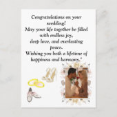 Elegant Wedding Congratulations Card | Romantic Fl Briefkaart (Voorkant)