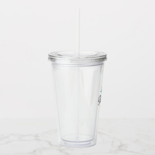 Elegant Wedding Couples Palm Leaf Jubileum Acryl Drinkbeker (Rechts)