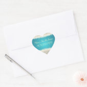 Elegant Wedding Date Dazzling Sparkles Turquoise Hart Sticker (Envelop)