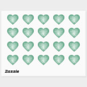 Elegant Wedding Date Romantic Paris Mint Green Hart Sticker (Vel)