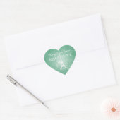 Elegant Wedding Date Romantic Paris Mint Green Hart Sticker (Envelop)