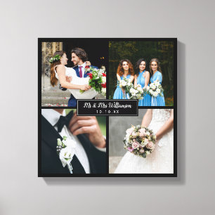 Elegant Wedding Day Foto Collage Canvas Afdruk