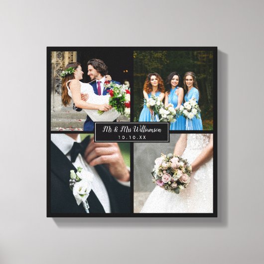 Elegant Wedding Day Foto Collage Canvas Afdruk (Voorkant)