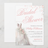 Elegant Wedding Dress Bridal Shower Kaart (Voorkant / Achterkant)