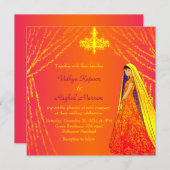 Elegant Wedding Dress Lights Chandelier Uitnodigin Kaart (Voorkant / Achterkant)