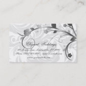 Elegant Wedding Event Planner Floral Leaf Silver Visitekaartje (Achterkant)