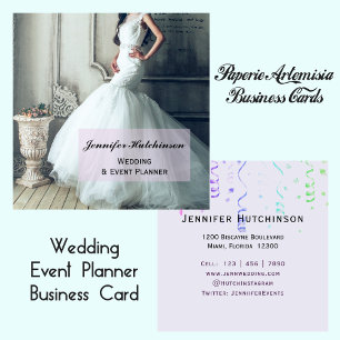 Elegant Wedding Event Planner Square Visitekaartje