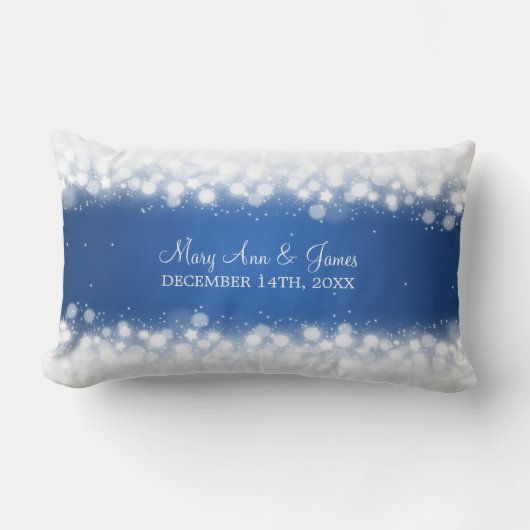 Elegant Wedding Favor Magic Sparkle Blue Kussen (Voorkant)