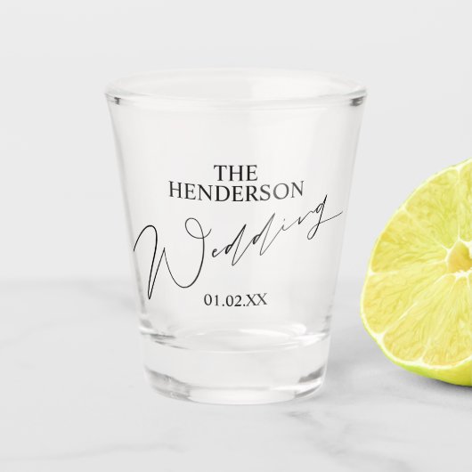 Elegant Wedding Favor Shot Glass Shot Glas (Voorkant)