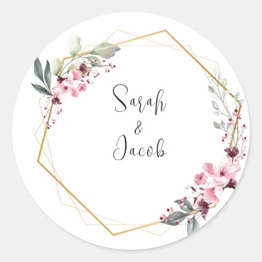 Elegant Wedding Favor Sticker (Voorkant)