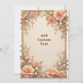 Elegant Wedding Flora Frame With Soft Pink Flowers Kaart (Achterkant)