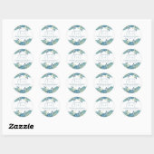 Elegant Wedding Floral Blue Hydrangea Treat Ronde Sticker (Vel)