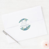 Elegant Wedding Floral Blue Hydrangea Treat Ronde Sticker (Envelop)