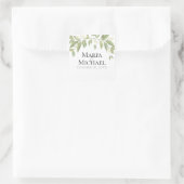 Elegant Wedding Floral Foliage Greenery Vierkante Sticker (Tas)