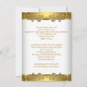 Elegant Wedding  Floral White Gold 2 Kaart (Achterkant)