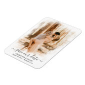 Elegant Wedding Foto bewaart onze datum Magneet (Linkerzijde)