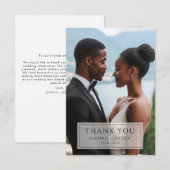 Elegant Wedding Foto Dank je Bedankkaart (Voorkant / Achterkant)