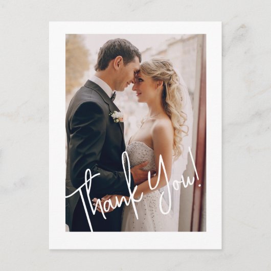 Elegant Wedding Foto Dank je Briefkaart (Voorkant)