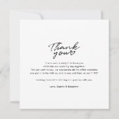 Elegant Wedding Foto Hartelijk dank Kaart (Achterkant)