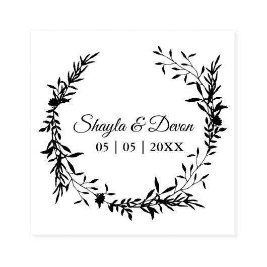 Elegant Wedding Garland Wildbloemen & bijkantoren Rubberstempel (Afrduk)