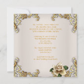 Elegant Wedding Gold Cream Beige Rozen Kaart (Achterkant)