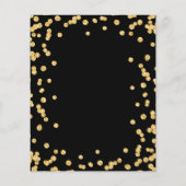 Elegant Wedding Gold Glitter Confetti Black Flyer (Achterkant)
