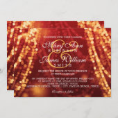 Elegant Wedding Gold String Lights Kaart (Voorkant / Achterkant)