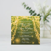 Elegant Wedding Gold String Lights Kaart (Staand voorkant)