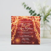 Elegant Wedding Gold String Lights Kaart (Staand voorkant)