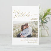 Elegant Wedding Gold we doen nog steeds met Hernie Aankondiging (Staand voorkant)