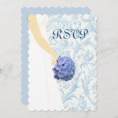 Elegant Wedding Gown Blue Response Kaart (Voorkant / Achterkant)