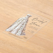 Elegant Wedding Gown Bridal Shower Invitation (Poser)