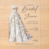 Elegant Wedding Gown Bridal Shower Invitation (Recto)